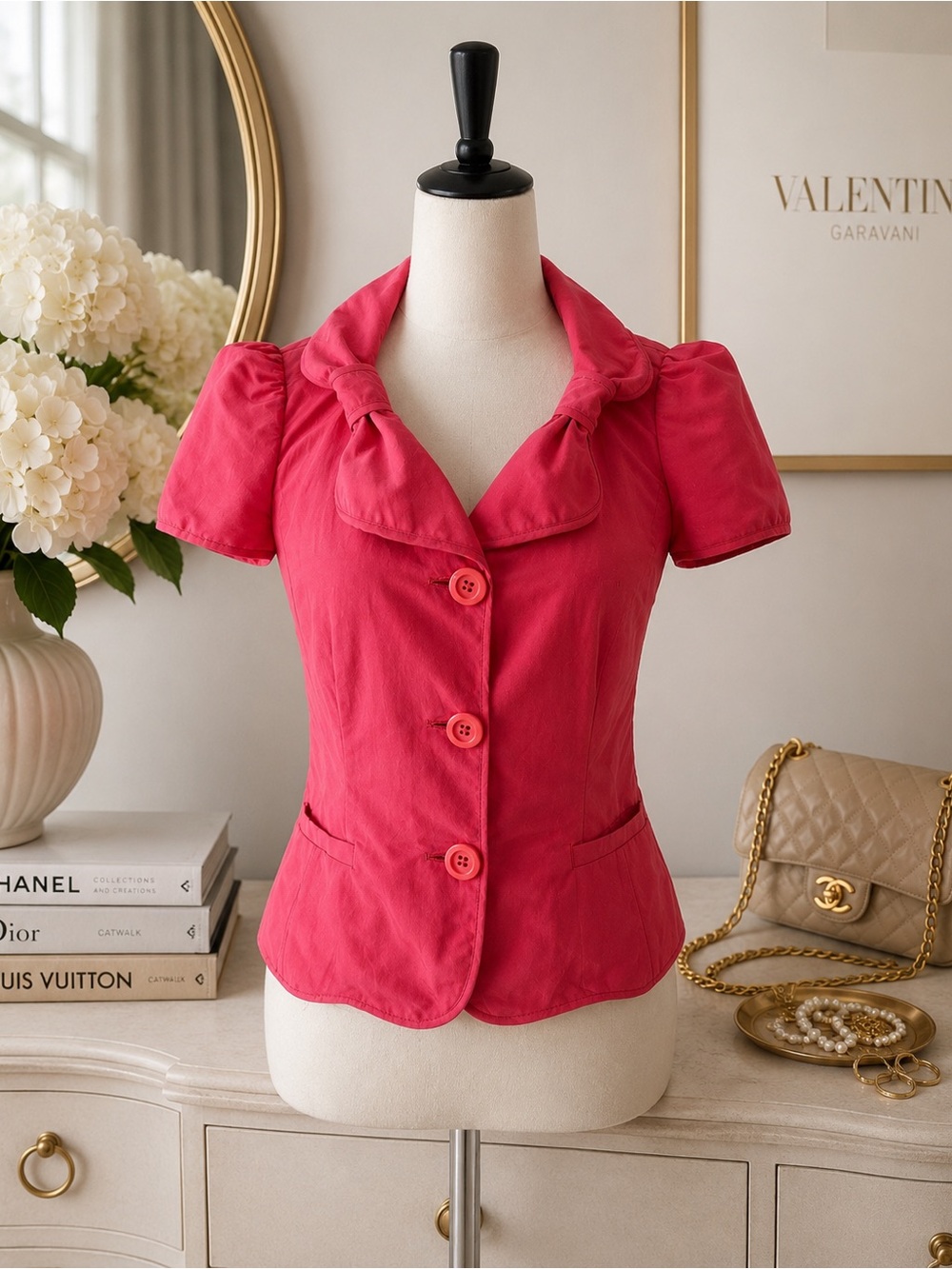 RED Valentino Pink Puff Sleeve Jacket / Blazer | Made in Italy | Size 40 (S)